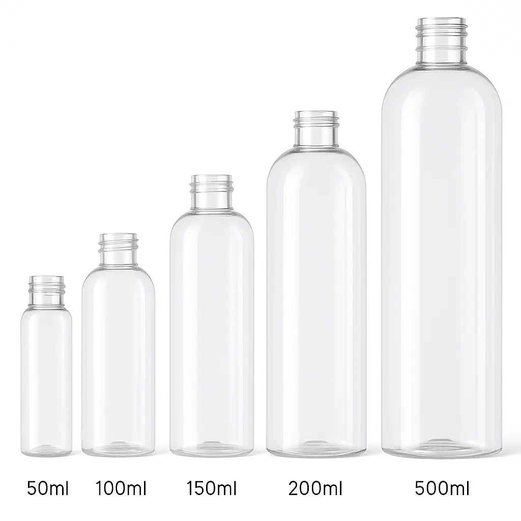 Tall Boston Round Bottles (PET Material) (50, 18-410, 35, 137.9)