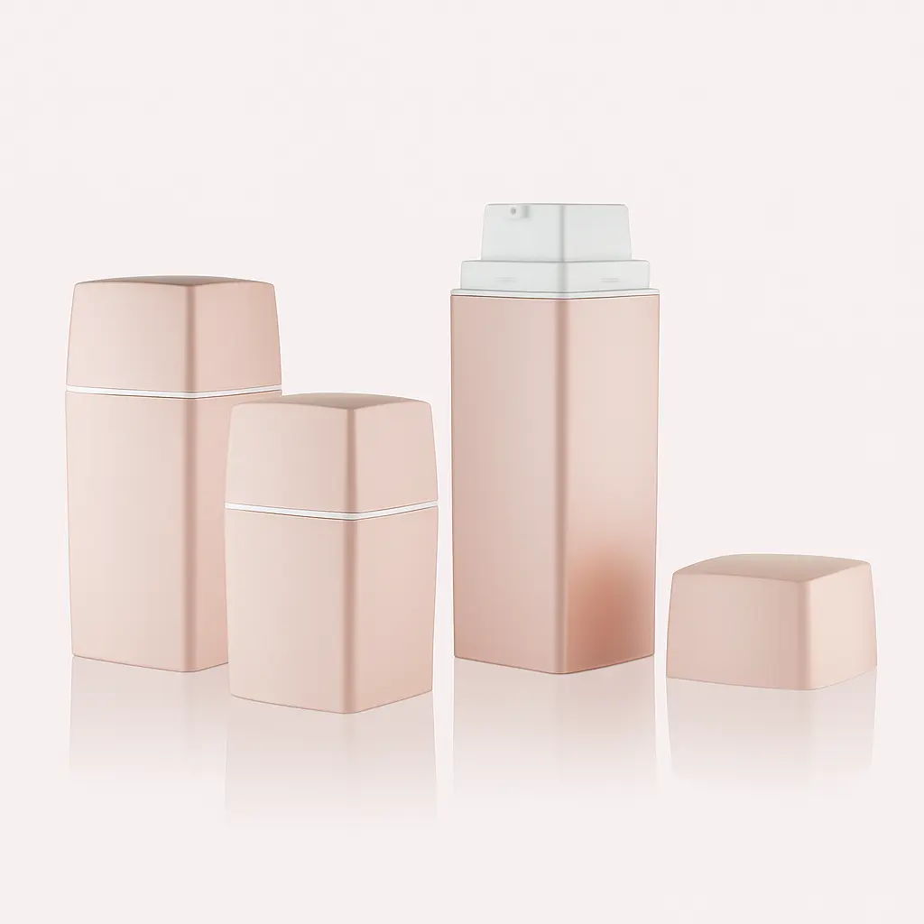 [GL-P-607A/B] Airless Square Bottle Snap-On – GL-P-607A/B