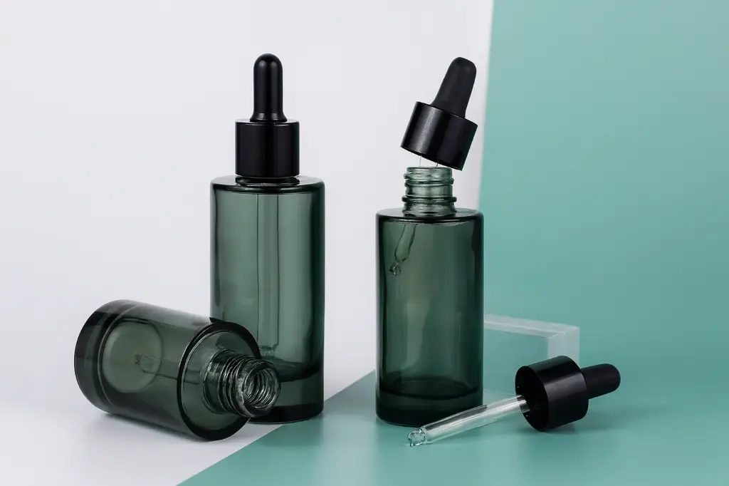 [GL-P MP3144] Customized Cosmetic Serum Flat Shoulder Essential Oil Glass Dropper Bottle